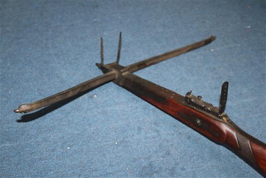 A George III English stone crossbow, 26in.